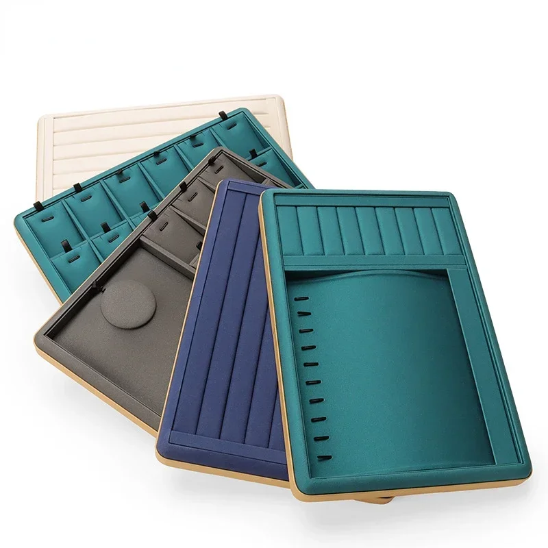 Pu leather Jewelry tray pendant Necklace display earring ring Storage box Counter mall Shows Prop Exhibition Organizer Showcases