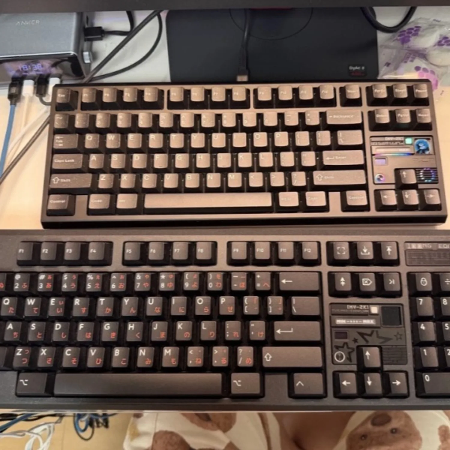 PBTfans Keycaps  Black Red Japanese PBT Cherry Profile Two-color Injection Molding Keycaps Suitable for Mechanical Keyboards