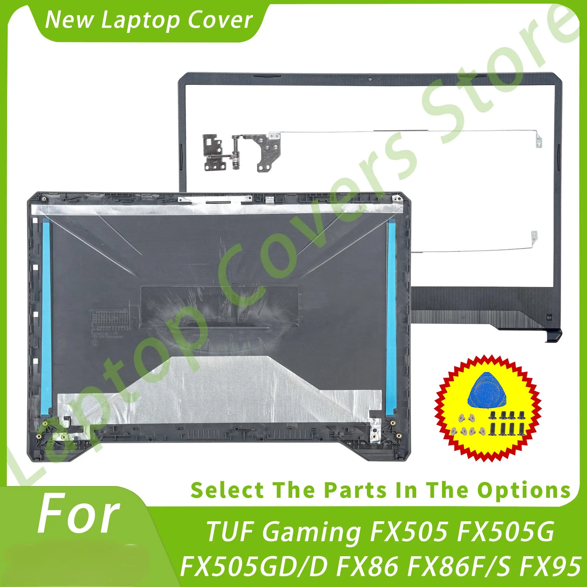 New Parts For TUF Gaming FX505 FX505G FX505GD/D FX86 FX86F/S FX95 Back Cover Bezel  Hinges Repair Silver/Red Logo