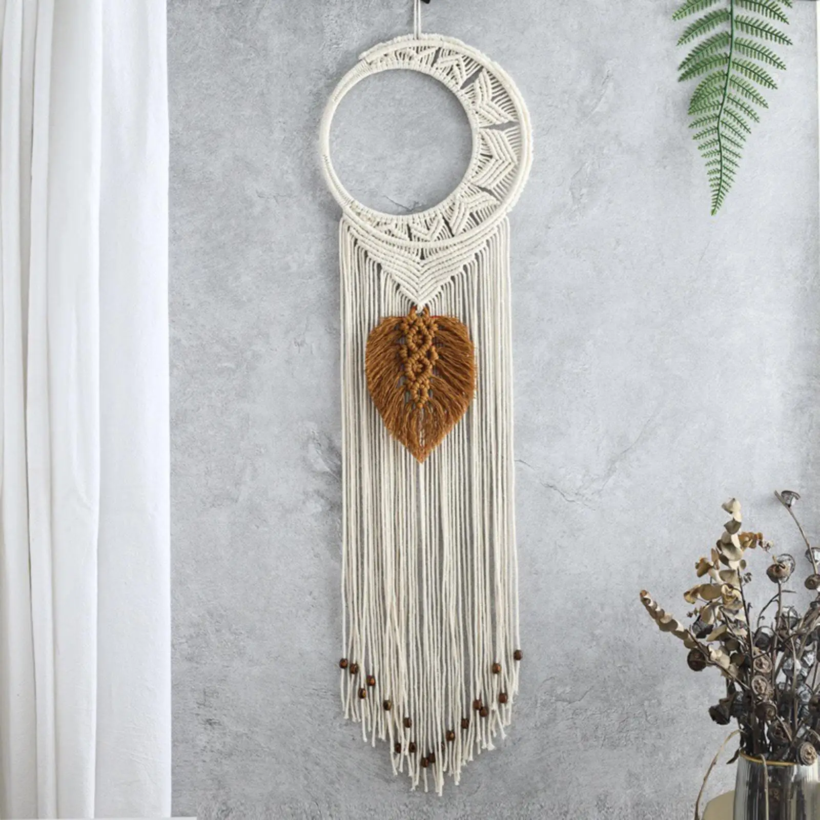Decorative Dreamcatcher Moon Handcrafted for Window Curtains Living Room