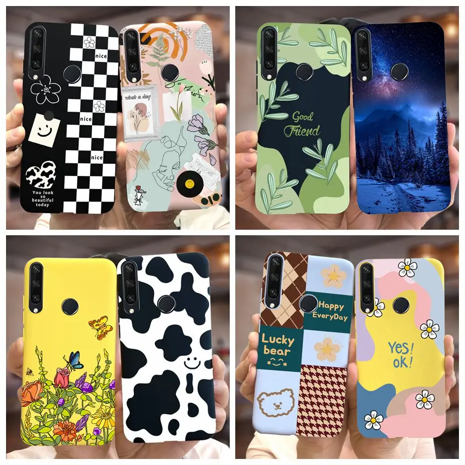 For Huawei Y6p Case MED-LX9 Stylish Art Painted Cover Soft Silicone Matte Phone Case For Huawei Y7p ART-L28 Y 7p Back Cover Capa