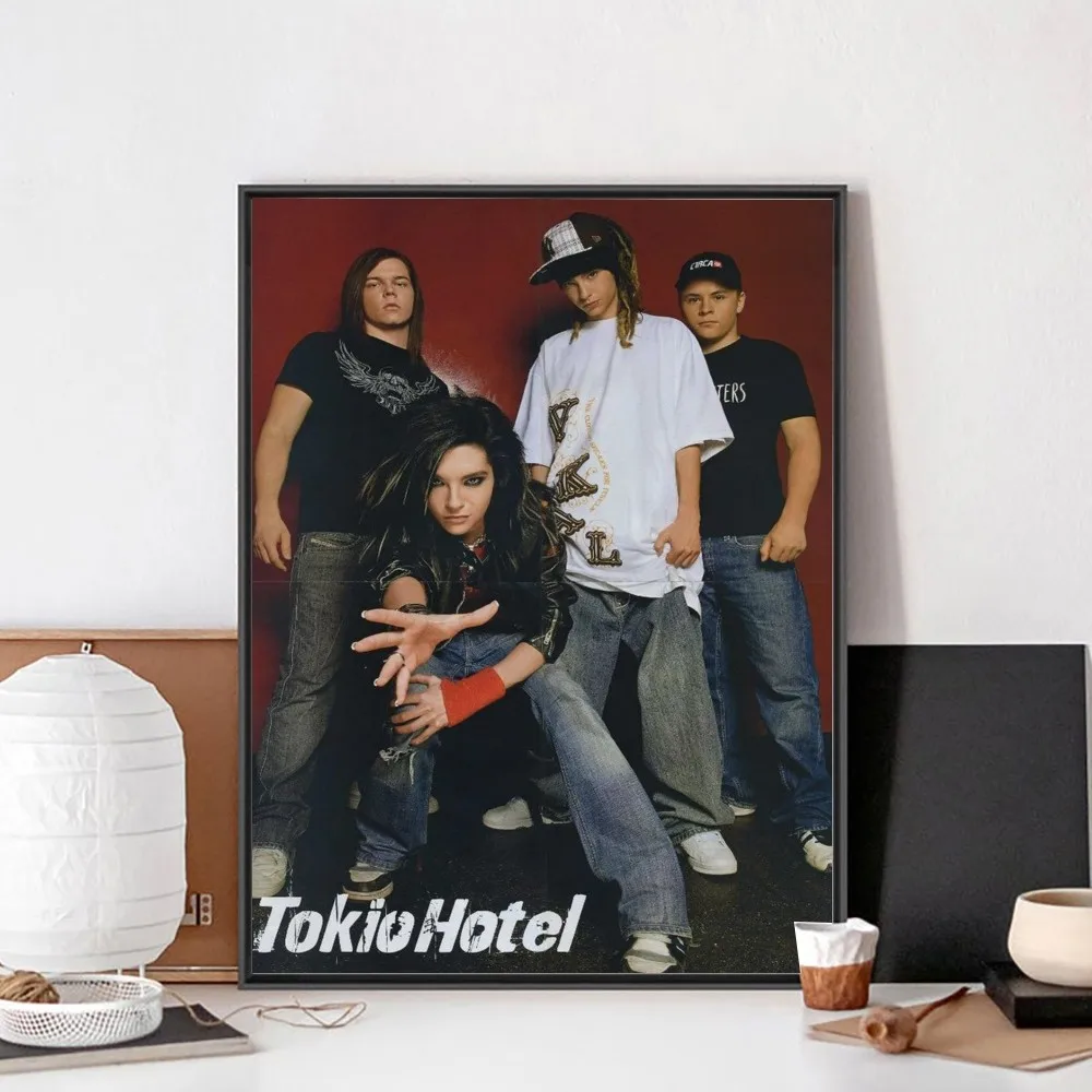 T-Tokio Hotel-Band Poster No Framed Poster Kraft Club Bar Paper Vintage Poster Wall Art Painting Bedroom Study Stickers