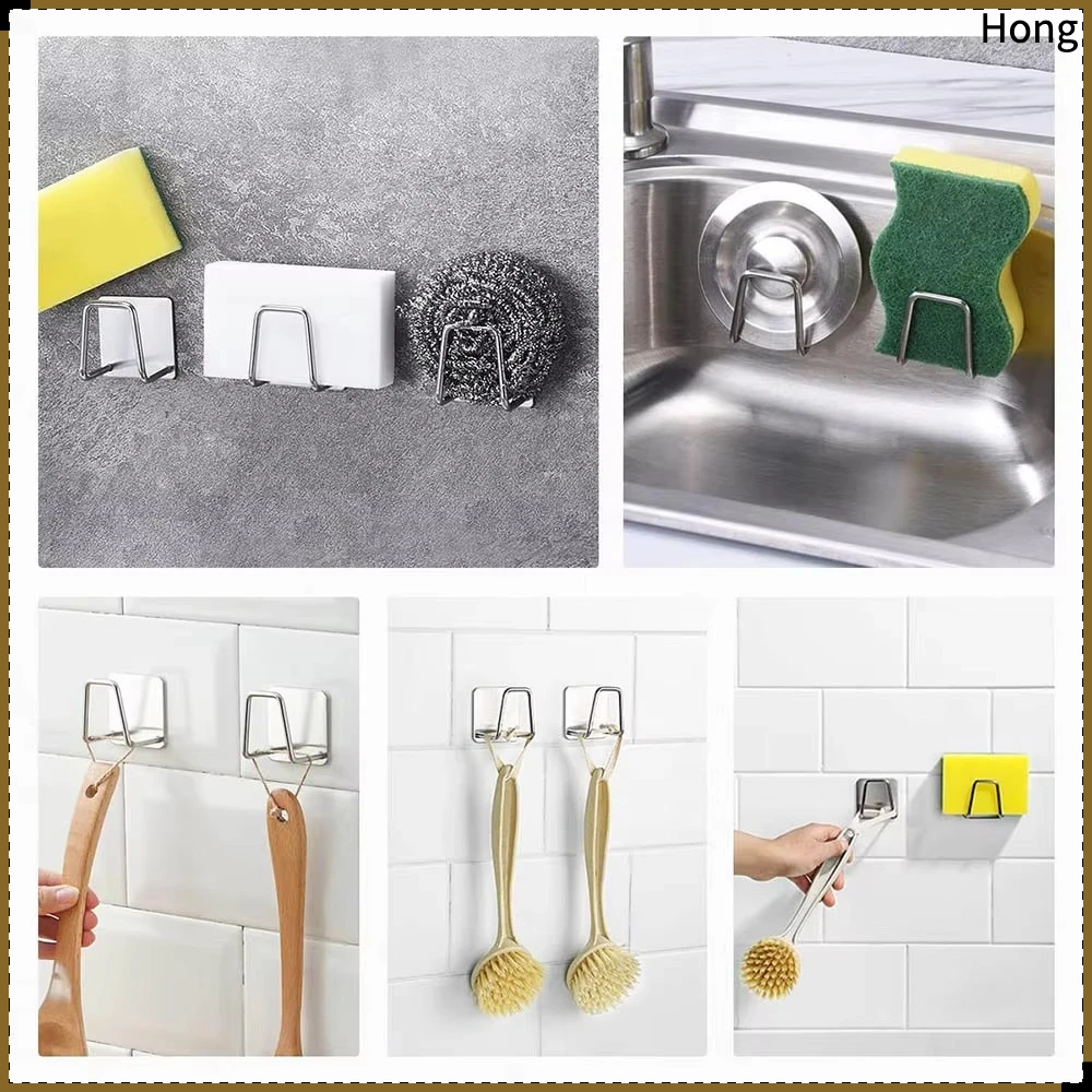 Kitchen Sponge Storages Sink Drain Drying Rack Shelf Toilet Bathroom Sponge Holder Cleaning Sponge Rack Hooks Accessories Tools view 4
