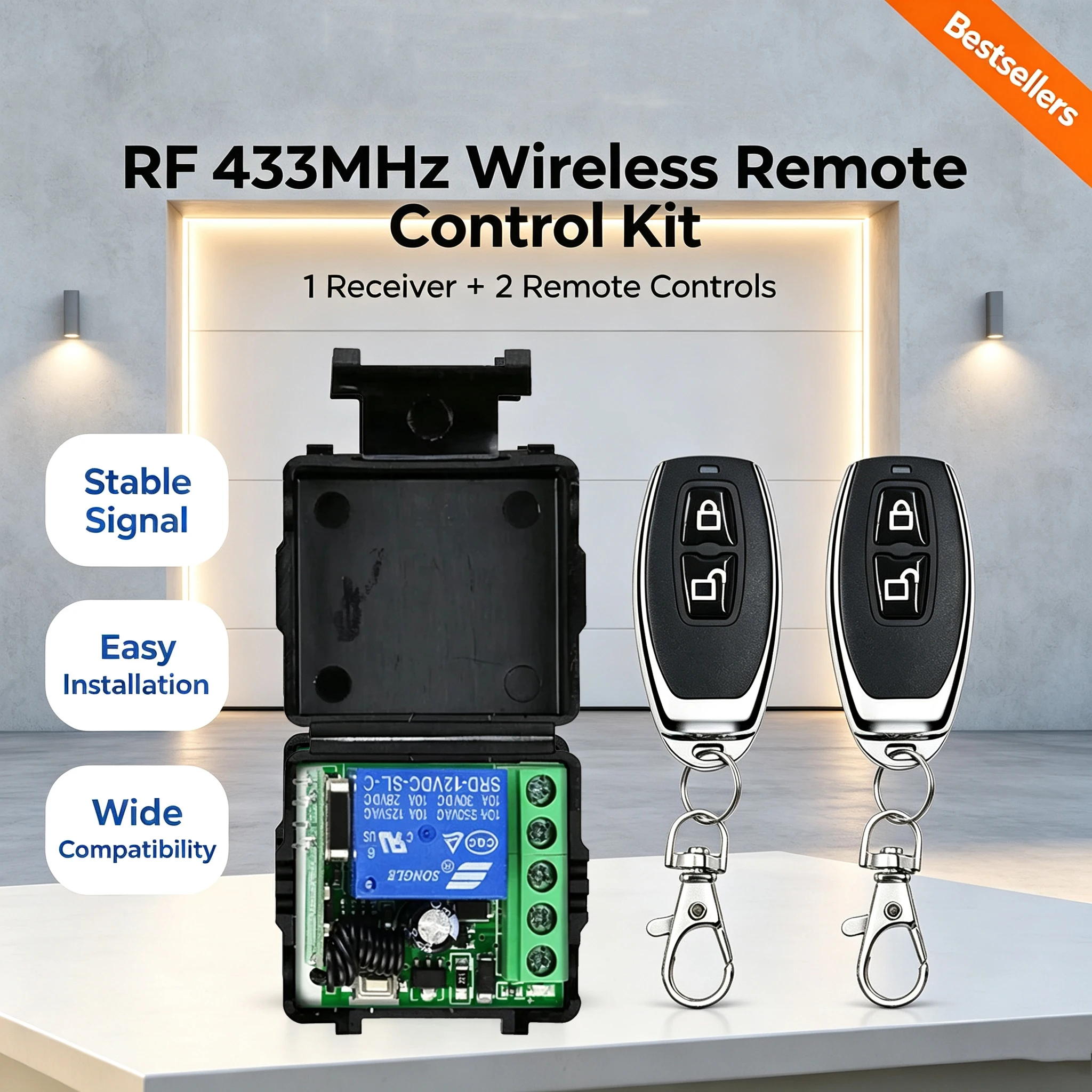 RF 433Mhz Door Remote Control Switch Remote Control Switch Wireless  12V 10A Transmitter For Door Electromagnetic Lock