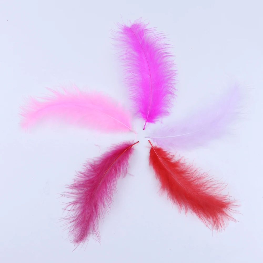 1000PCS Turkey Marabou Feathers Natural 10-15cm Decorative Feathers for Crafts Home Decoration Wedding Dress Photo Backdrop DIY