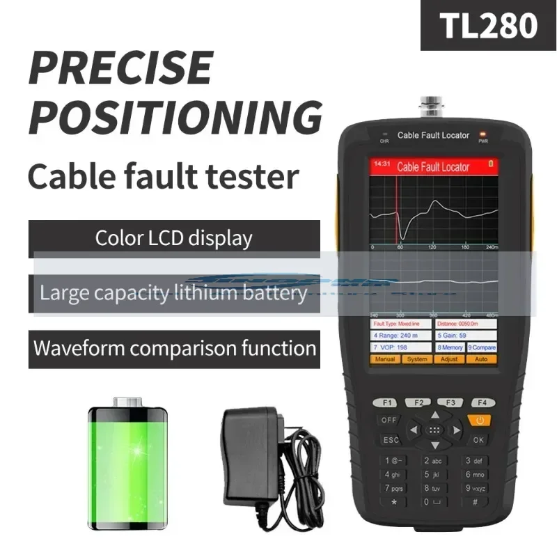 TL280 Cable Fault Tester TDR   Locator Coaxial  Communication  Wire  Locater  1~8km