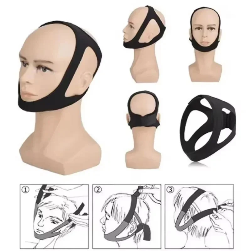 1/3/5Pcs Adjustable Anti Snoring Chin Strap Device Snore Stopper Supports Jaw to Effectively Stop Snoring Natural Comfortable
