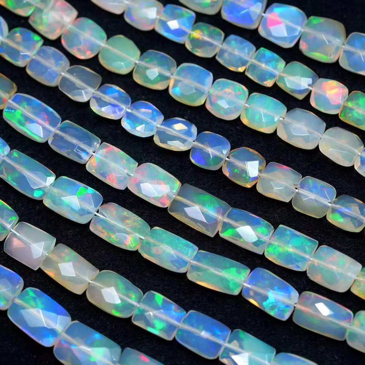 

7A Opal square facered rectangle 20cm for DIY jewelry loose beads FPPJ wholesale nature