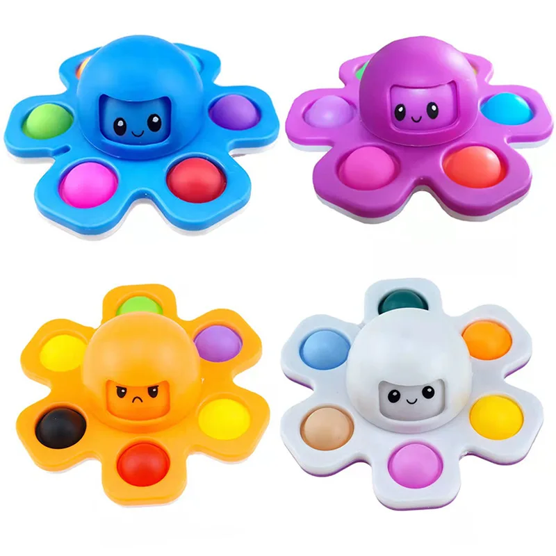 Octopus Finger toy Spinner Expressions Push Press Bubble Sensory Reliever Stress Adult Kids Autism Antistress Decompression Toy