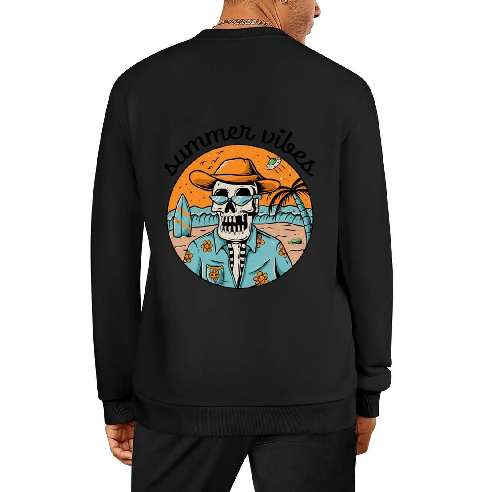 

SUMMER VIBES SKULL DESIGN Pullover aesthetic clothing men clothing tracksuit anime clothing sweatshirt men