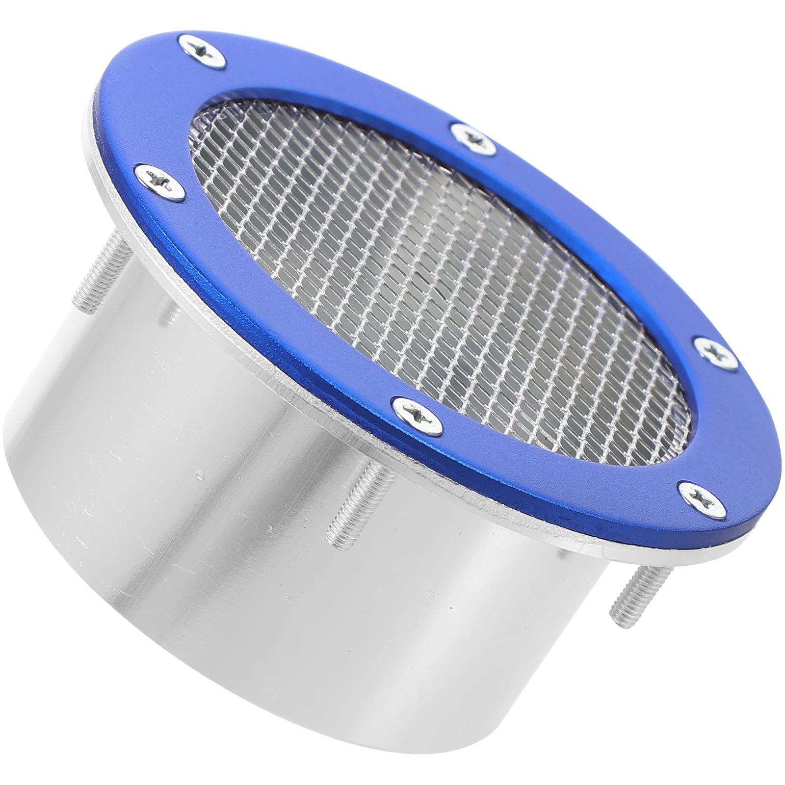 

Car Air Intake Pipe Blue Universal Mesh Grille Bumper Vent Modification Metal Inlet Cover Duct Automotive Accessory