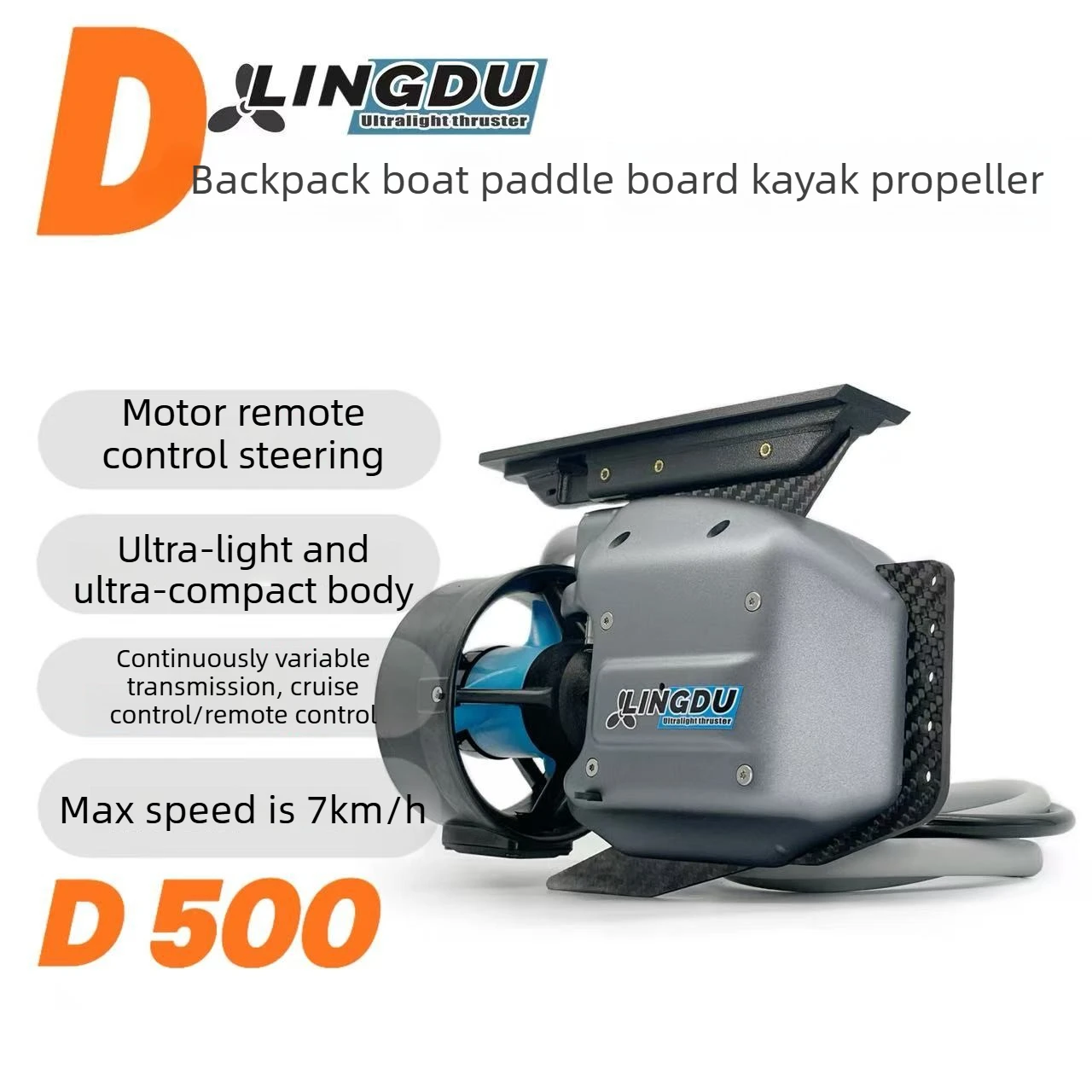 LINGDU D500 Electric Underwater Thruster for Paddleboard Kayak Boat Steering Propeller with Battery 10km Range Kit System