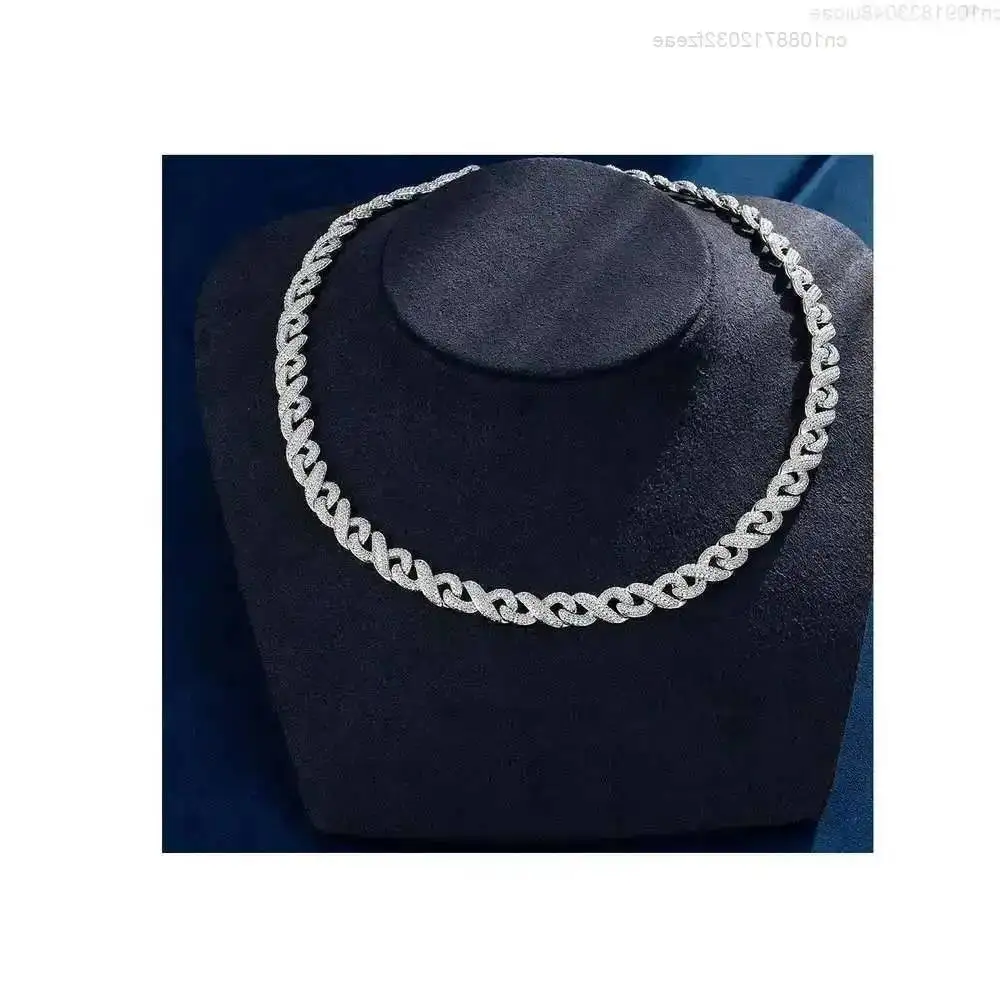 

Fashion Design Wide Iced Out Moissanite Diamond Silver Cuban Link Chain Necklace Available at Wholesale Price