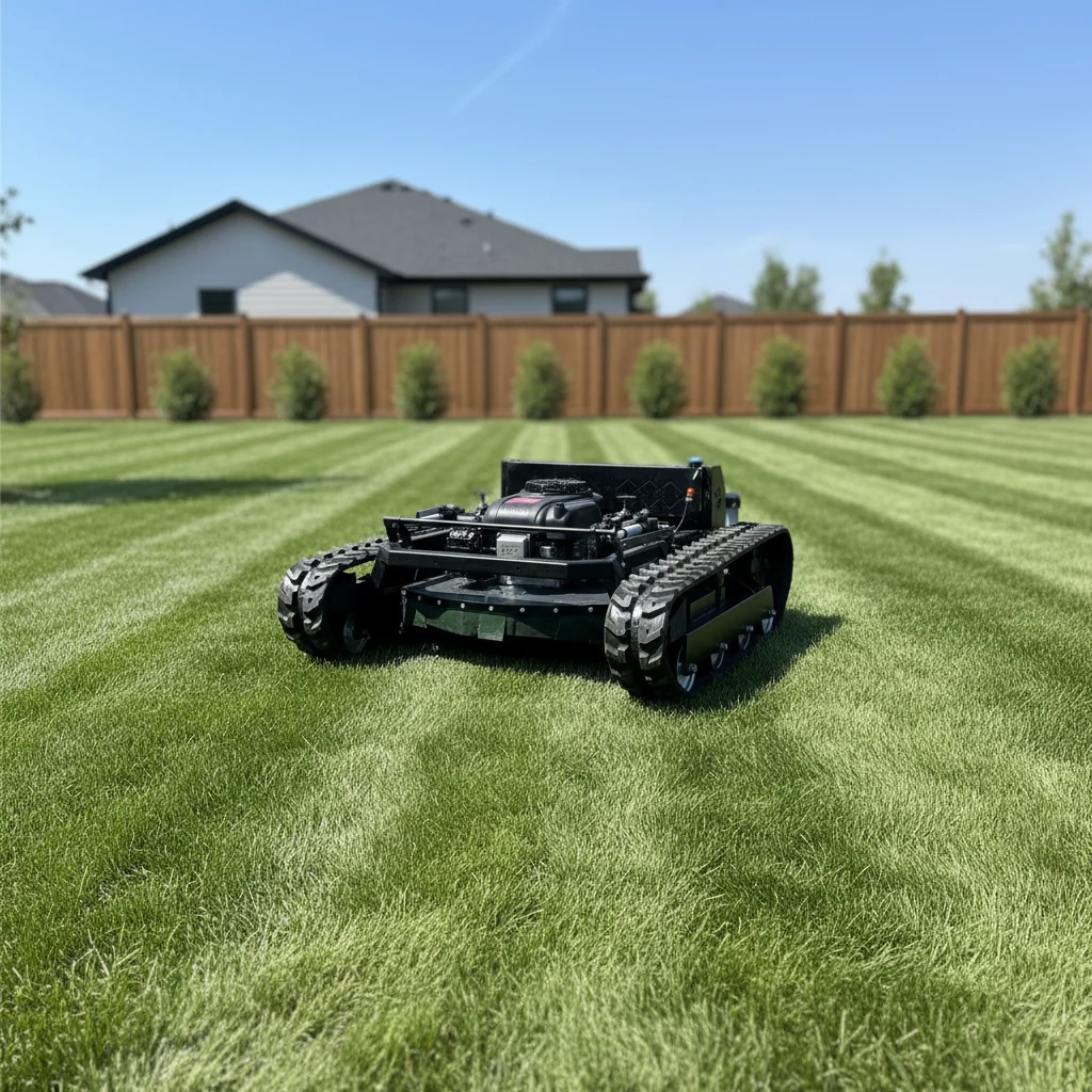Factory Price   Crawler Lawn Mower Off-Road Remote Control All-Terrain Robotic Grass Cutter for Sale