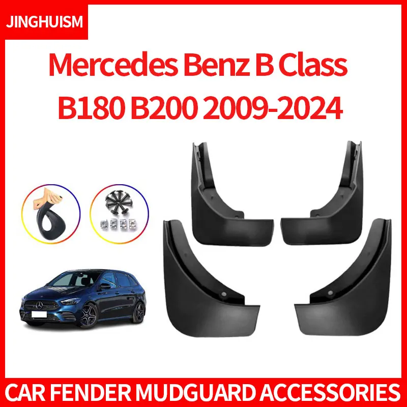 Auto Mudguards Fenders for Mercedes Benz B Class B200 2009-2024 Black ABS Exterior Car Accessories Tire Protection Vehicle Decor