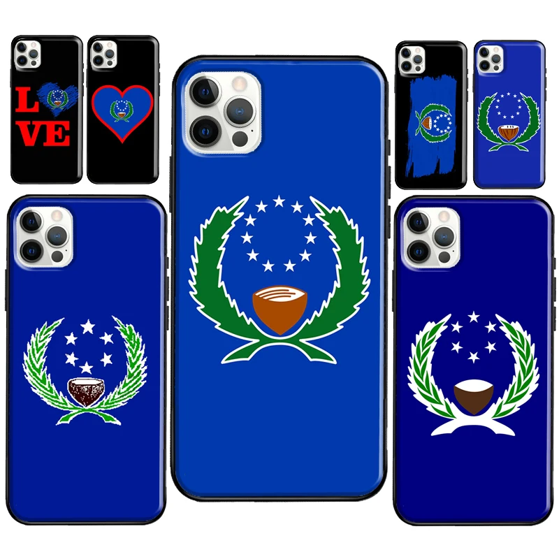 Pohnpei Ponape Flag Soft Case For iPhone 13 12 11 14 Pro Max XS XR X 12 13 mini SE 2020 6S 7 8 Plus Phone Cover