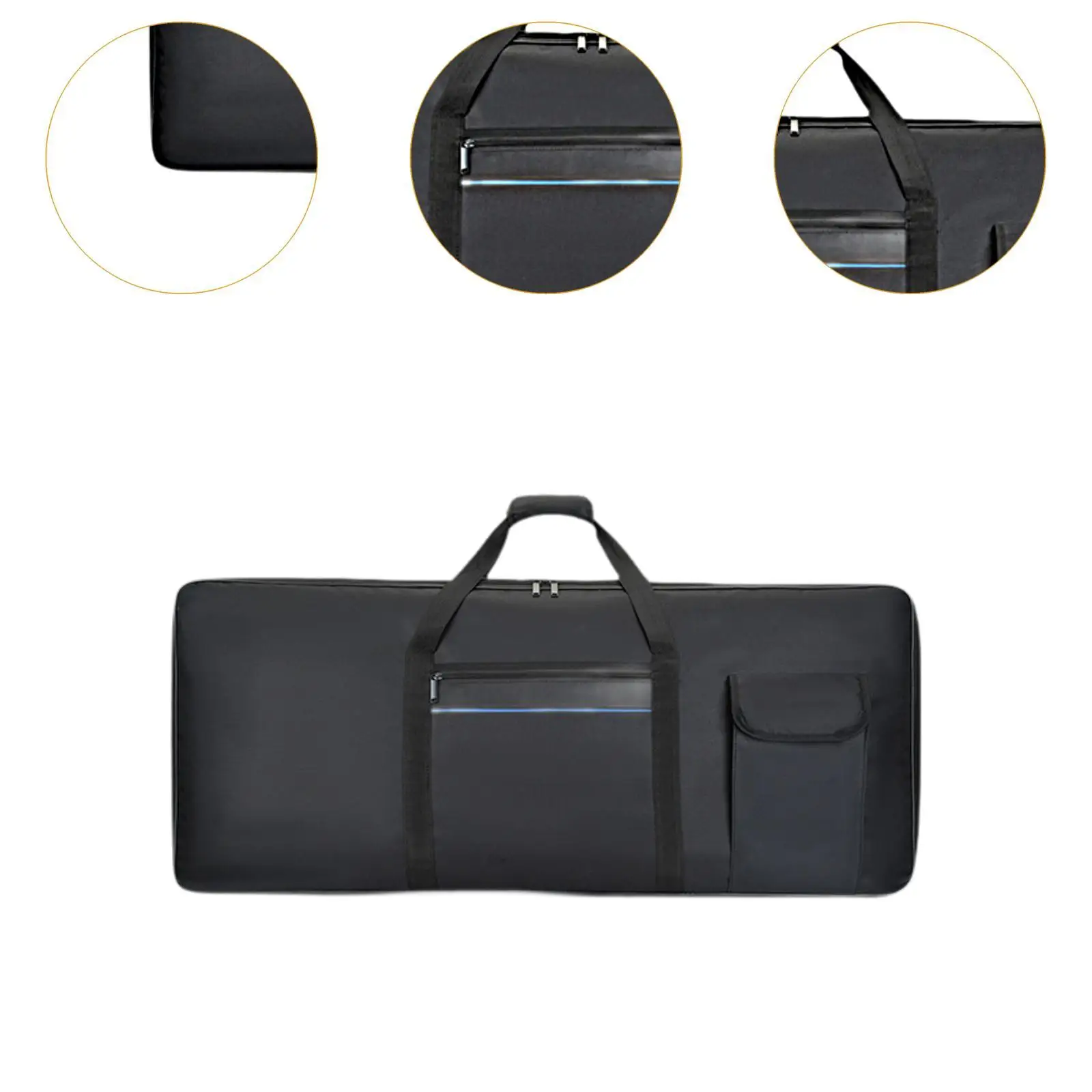 61 Key Keyboard Bag Carrying Case with Pocket Padded Portable Keyboard Gig Bag for Outdoor Concert Performance Music Studio Tour