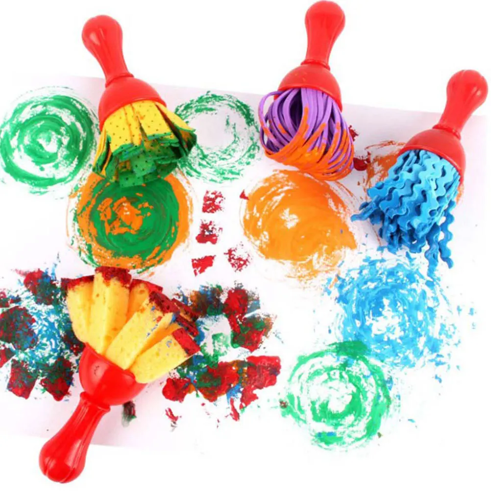 8 قطع من فرش الرسم الإسفنجية، مجموعة أدوات رسم ذاتية الصنع، أدوات فنية للألوان المائية، فرشاة إسفنجية للرسم