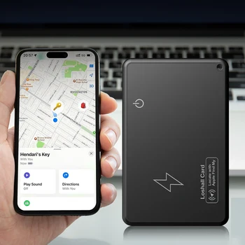 Scheda di localizzazione per portafoglio con ricarica wireless Funziona con Apple Trova la mia app Smart Card Tracker Item Tracker per bagagli Tag Purse Passaporto