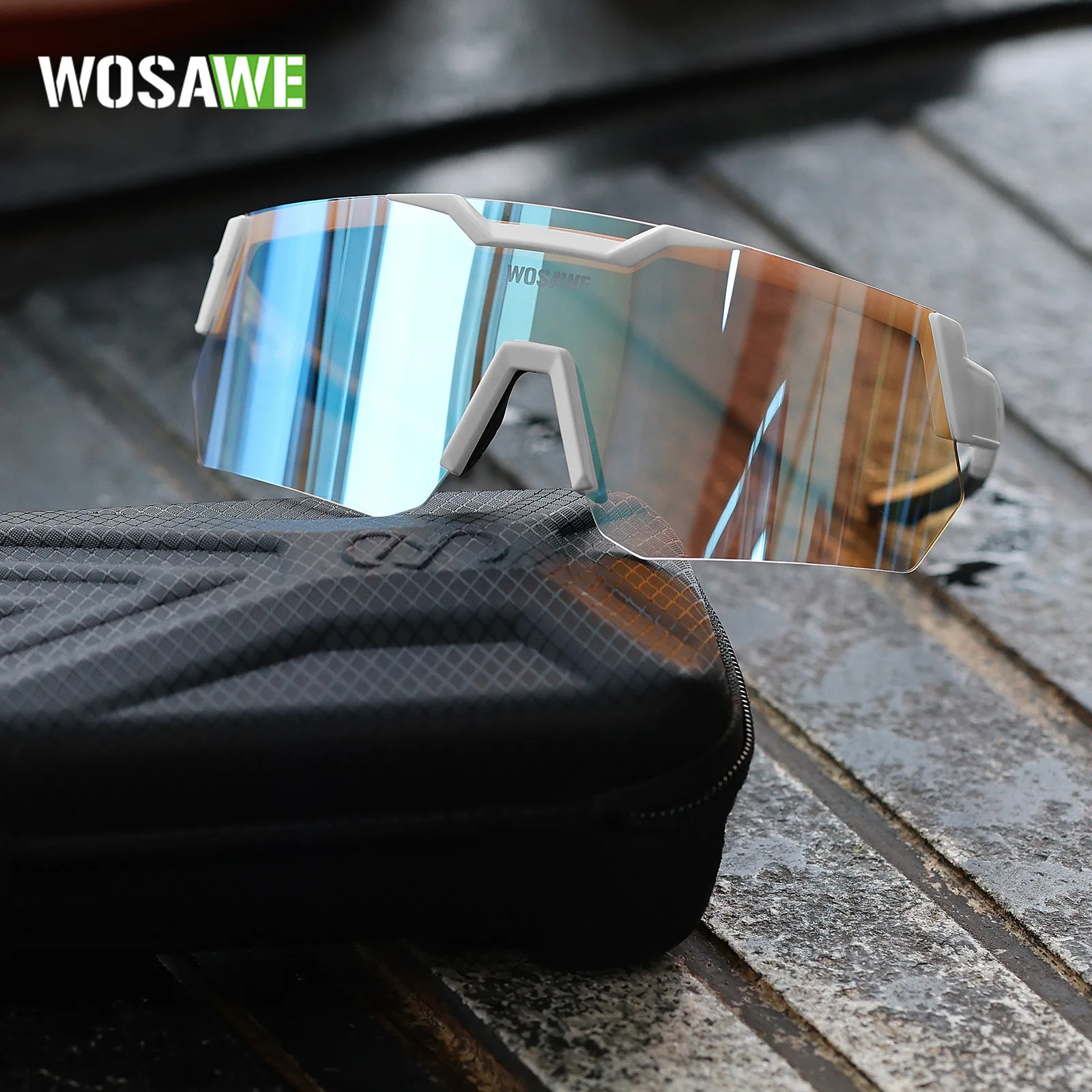 “WOSAWE Unisex Cycling Sunglasses – Windproof & Dustproof Half-Frame Sports Glasses with Prescription Lens Protection”