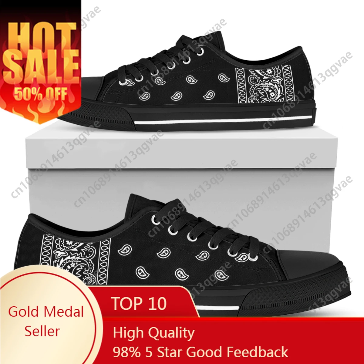 

Black White Red Blue Bandana Paisley Low Top High Quality Sneakers Mens Womens Teenager Canvas Sneaker Couple Shoes Custom Shoe