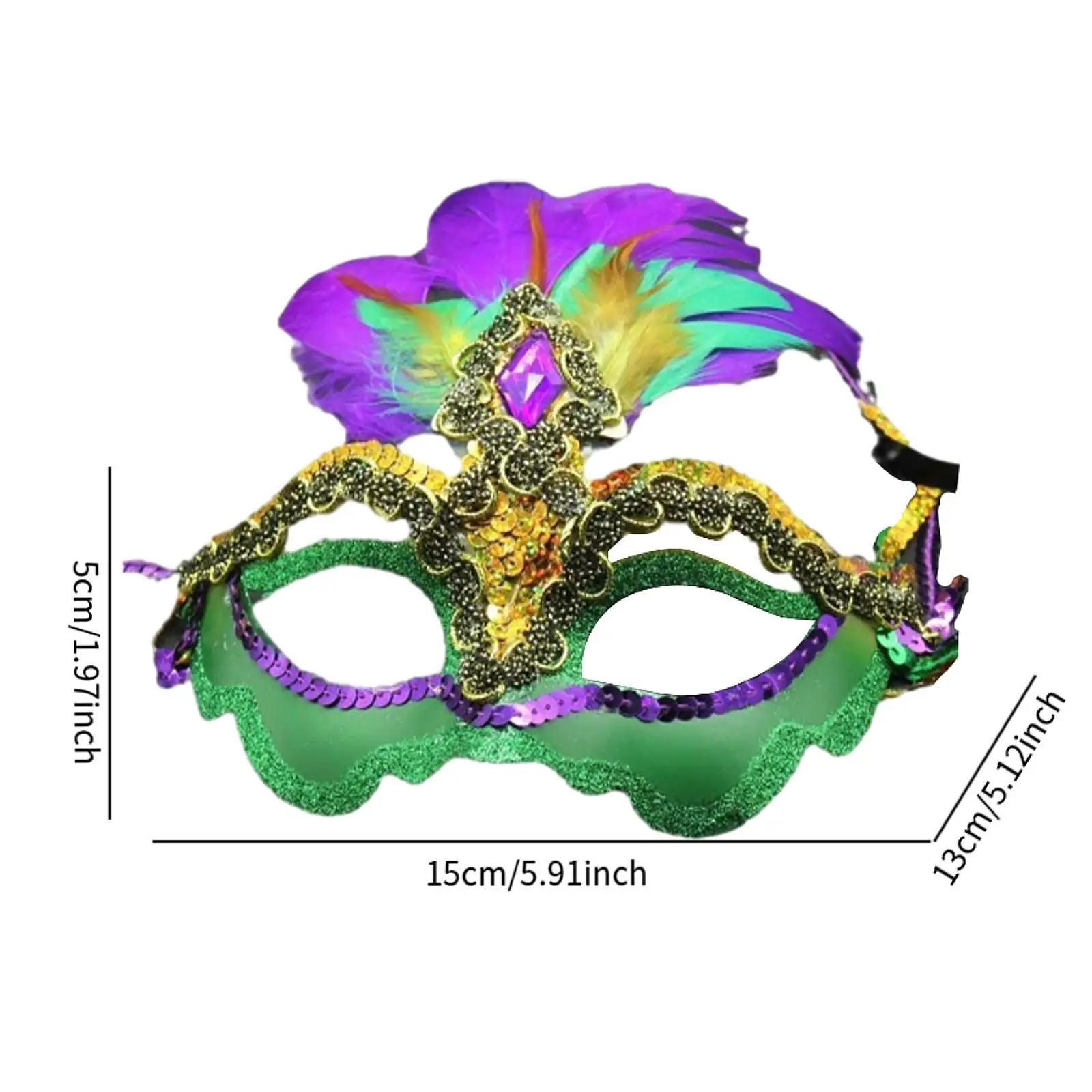 Feather Masquerade Mask for Fashion Shows Mardi Gras Reenactment Art Theater