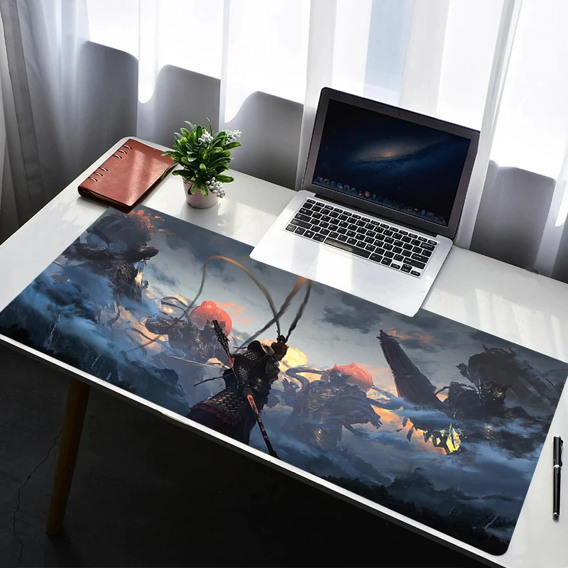 

Mouse Pad Non Slip Rubber Mousepad Laptop Gamer Cabinet Keyboard Pad Office Computer Gaming Desk B-black Myth Wukong Mouse Mat