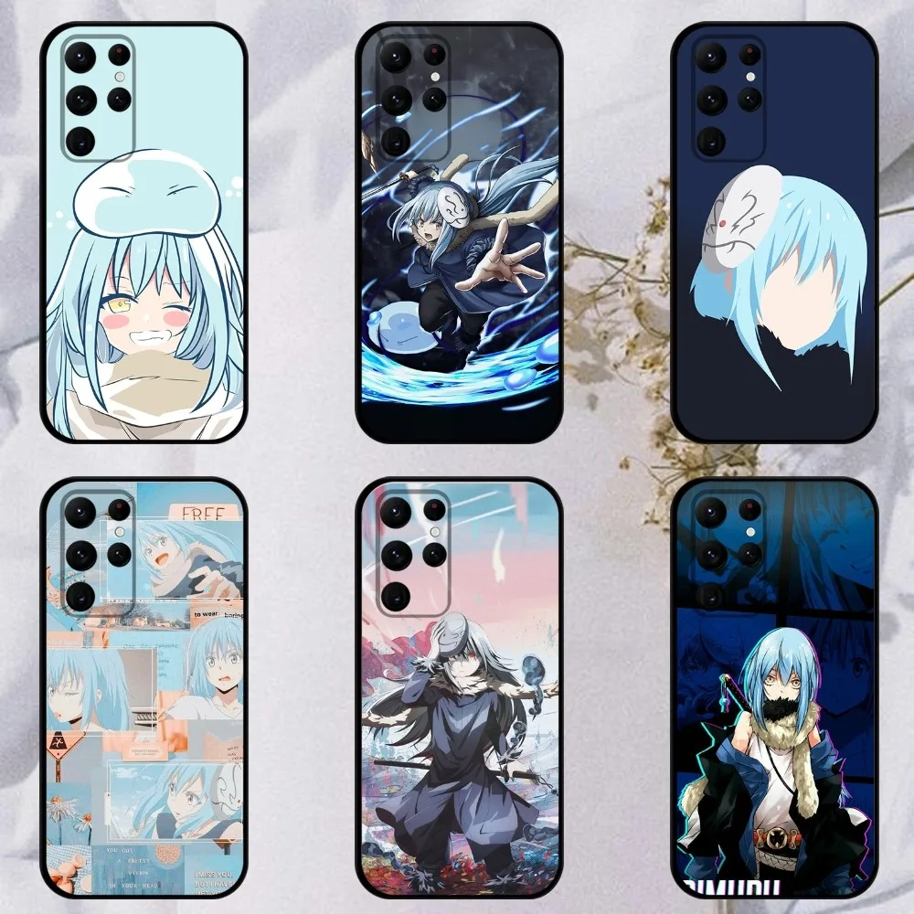 Tensei Shitara Slime Datta Ken Phone Case For Samsung S23,23,22,30,21,10,9,Note20 Ultra,Lite,Ultra,5G,Plus,FE,Black Soft Case