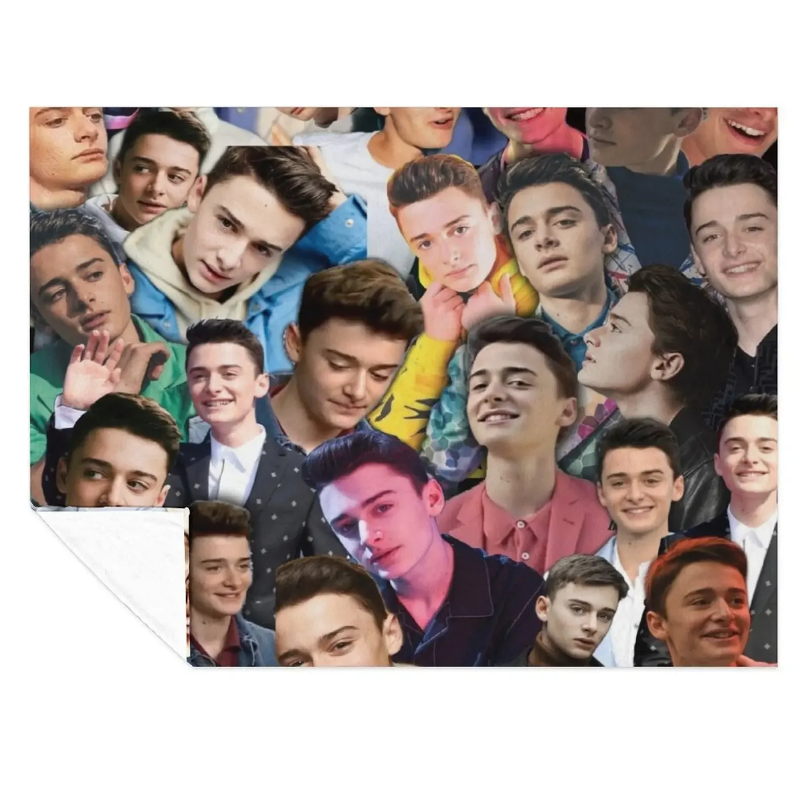 

noah schnapp collage Throw Blanket Blankets Sofas Of Decoration Thermal Stuffeds Decorative Sofas Blankets