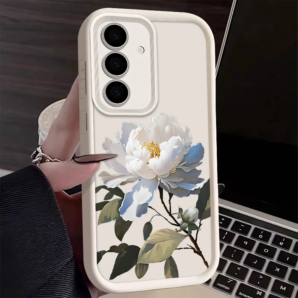 Clean Lotus Phone Case For Samsung Galaxy S25 S22 S21 S24 S20 S23 FE Note 20 Plus Ultra A35 A15 A25 A55 Silica gel Soft Cover