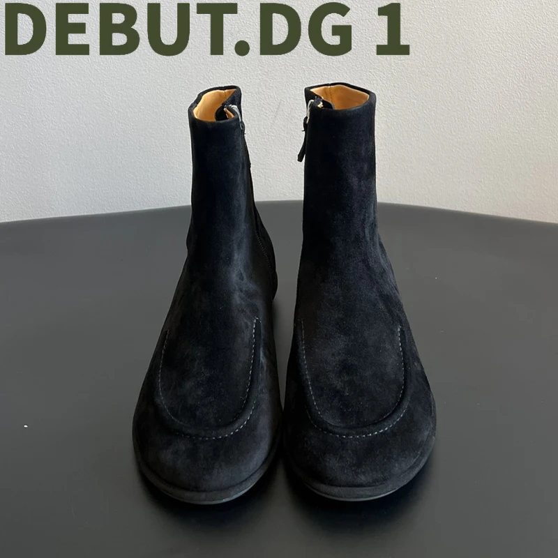 Round Toe Flat Ankle Boots Side Zipper Minimalist Style Comfortable for Casual and Office Wear Autumn Winter