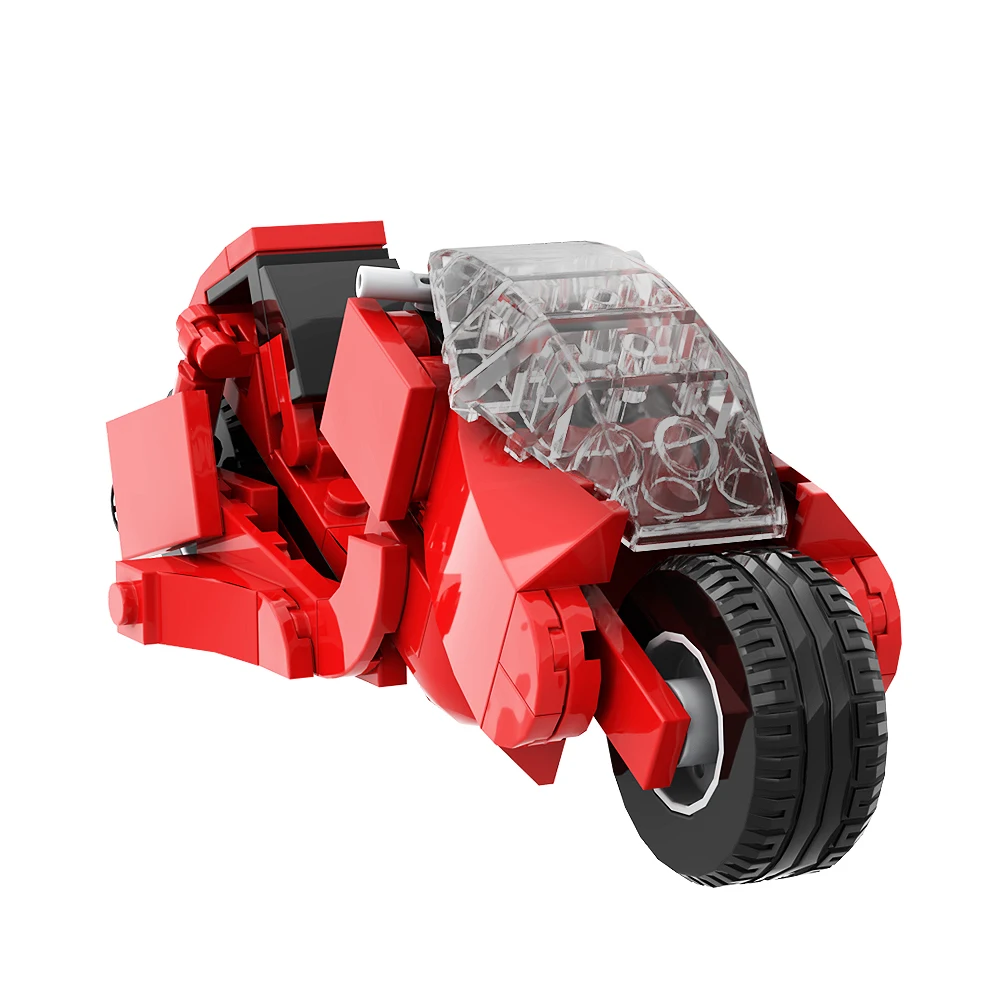 Gobricks MOC AKIRA Kaneda's Bike Red VESPA Model Bricks Racing Motorcycle Building Block Educational Toys For Kid Birthday Gift