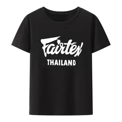 Fairtex Thailand T-Shirt Black Casual Muay Thai Kickboxing Round Neck Loose Graphic Hipster Blouse Street Fashion Breathable