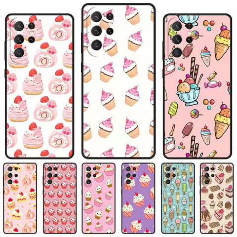 Cake Illustration phone case For Samsung Galaxy S24 S23 S22 Ultra Note 10 20 Plus S8 S9 S10 S20 S21 FE Cover