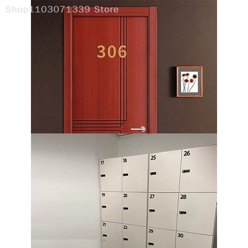 3D Self Adhesive Modern Door Number 0-9 Plaque House Number Door Plate Number Hotel Door Mailbox Address Digits Sticker Sign