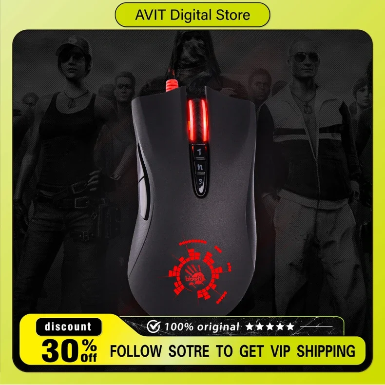 A4Tech Bloody A91 เมาส์แบบมีสายOptical Micro-MotionสีสันสดใสE-Sports Gaming Mouse Io1.1 Macro Driveแล็ปท็อปอุปกรณ์เสริม