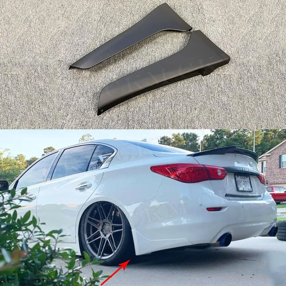 Carbon Fiber Rear Bumper Splitters Mudguard Trims for Infiniti Q50 Base Sport 2014 2015 2016 2017 ABS Prime Front Flaps Apron