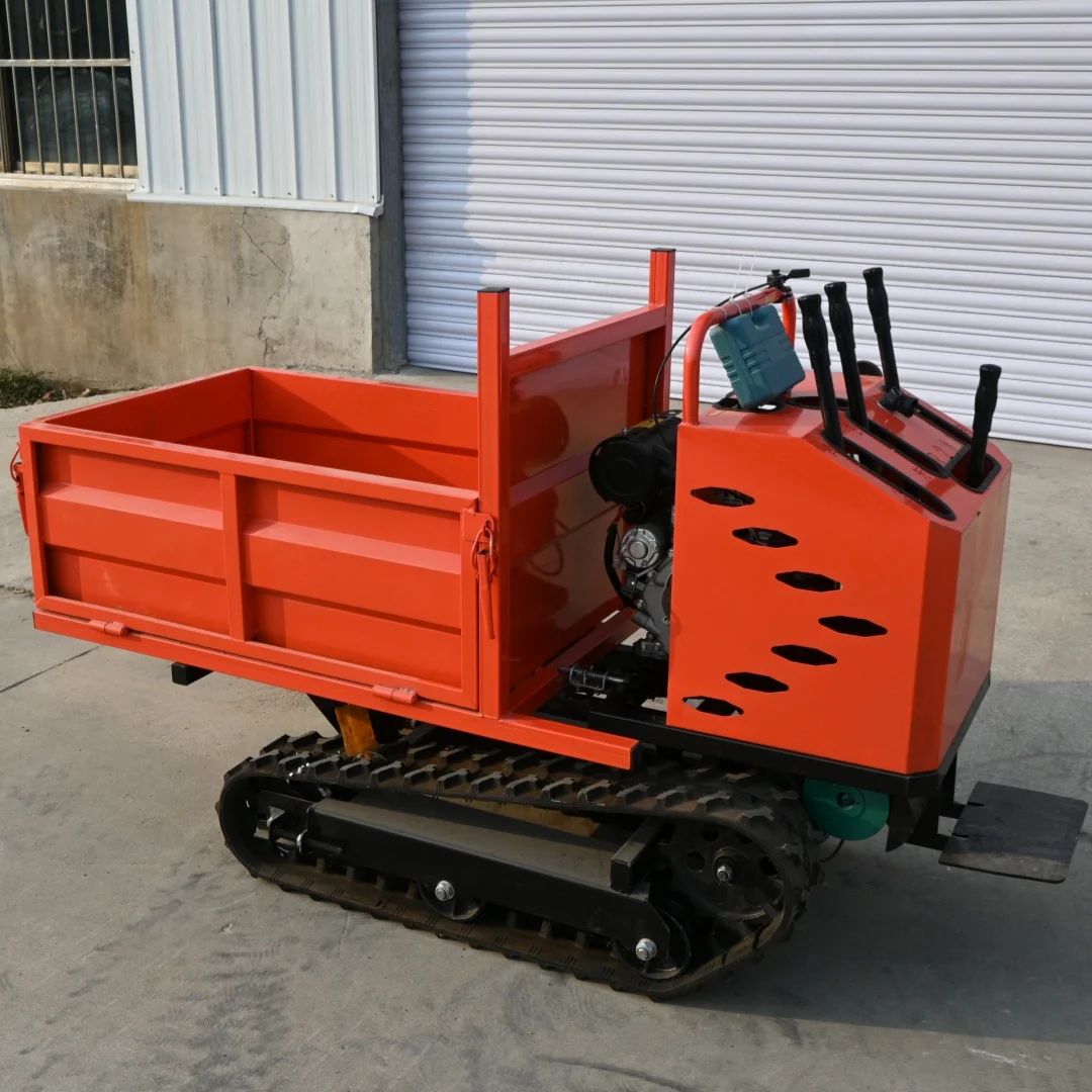Customized Agricultural Hydraulic Mini Dumper 500kg Hydraulic Small Manual Tracked Dumper Multifunctional Self Loading Dump Truc
