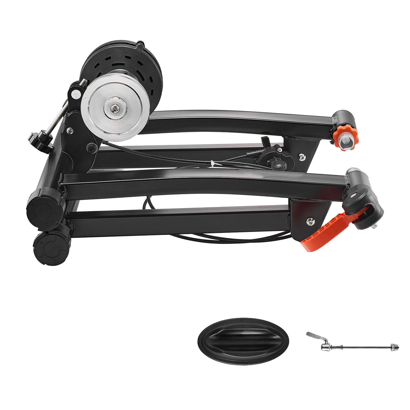 SucceBuy Bike Trainer 6 Level Resistance 26-29 inch & 700C Wheels with Release Skewer & Front Wheel Riser Block for Road Bikes