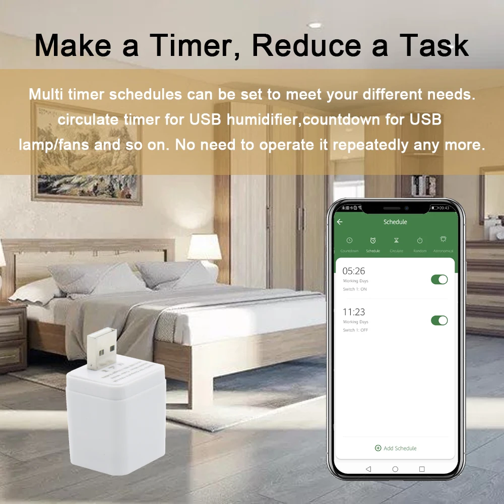Tuya Smart Micro USB Switch Adapter, 5V, Wi-Fi, Mini USB Power Adapter, Funciona com Alexa, Hey, Google, Alice, Smart Home