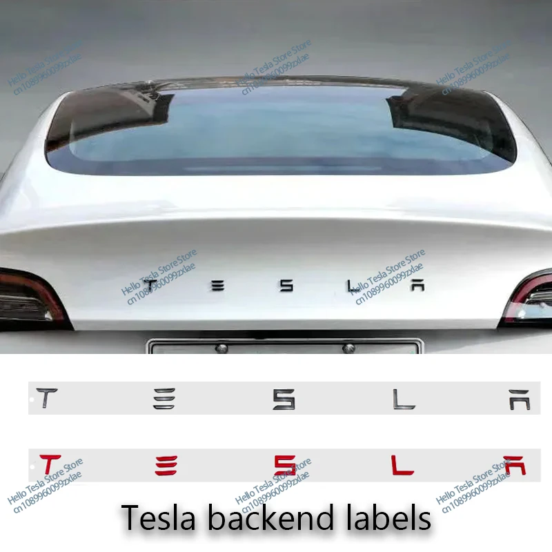 3D ABS Logo Tesla Emblem Letters Car Trunk Badge Rear Letter Label Electroplated For MODEL 3 MODEL S X Modified accessories