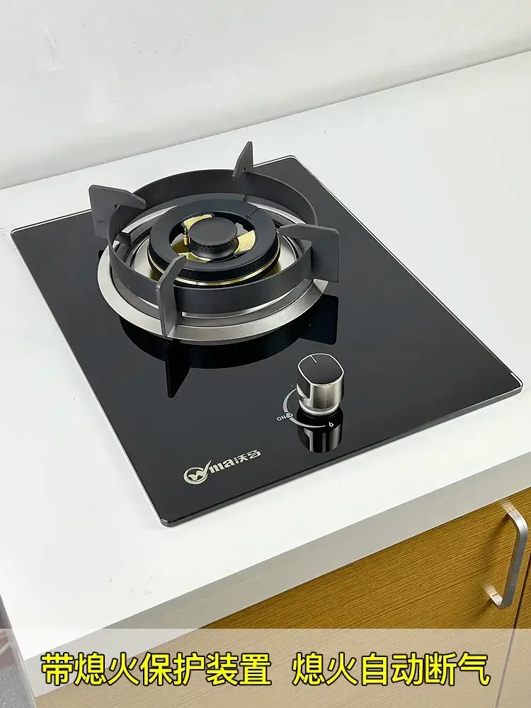 Stufa a gas interamente in rame Stufa a gas incorporata da tavolo con fuoco feroce per uso domestico Stufa a fuoco singolo ad alta potenza