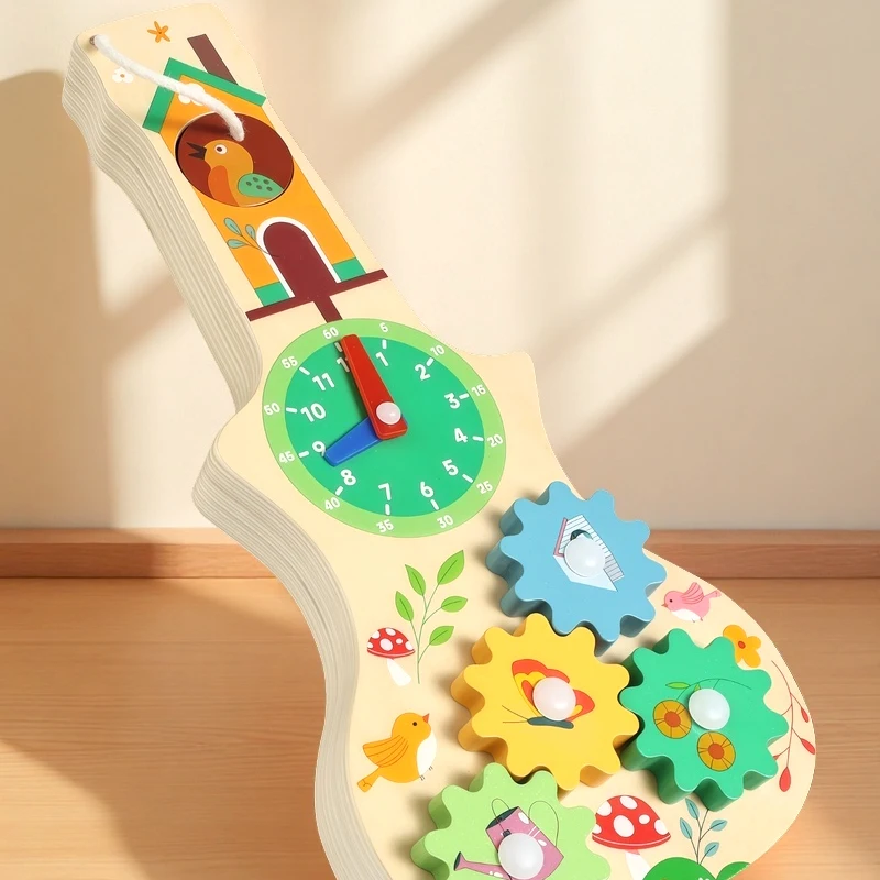 Montessori ocupado placa de madeira multifuncional com jogos musicais mão precoce educação cognitiva fina auxiliares de ensino brinquedo presente