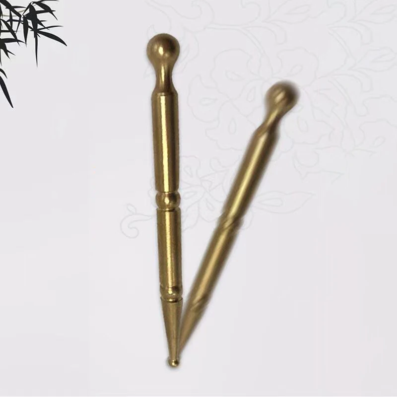 Brass Dual Head Facial Massage Stick Skincare Tool Acupressure Spoon Handheld Acupuncture Roller Body Massager Massage Bar