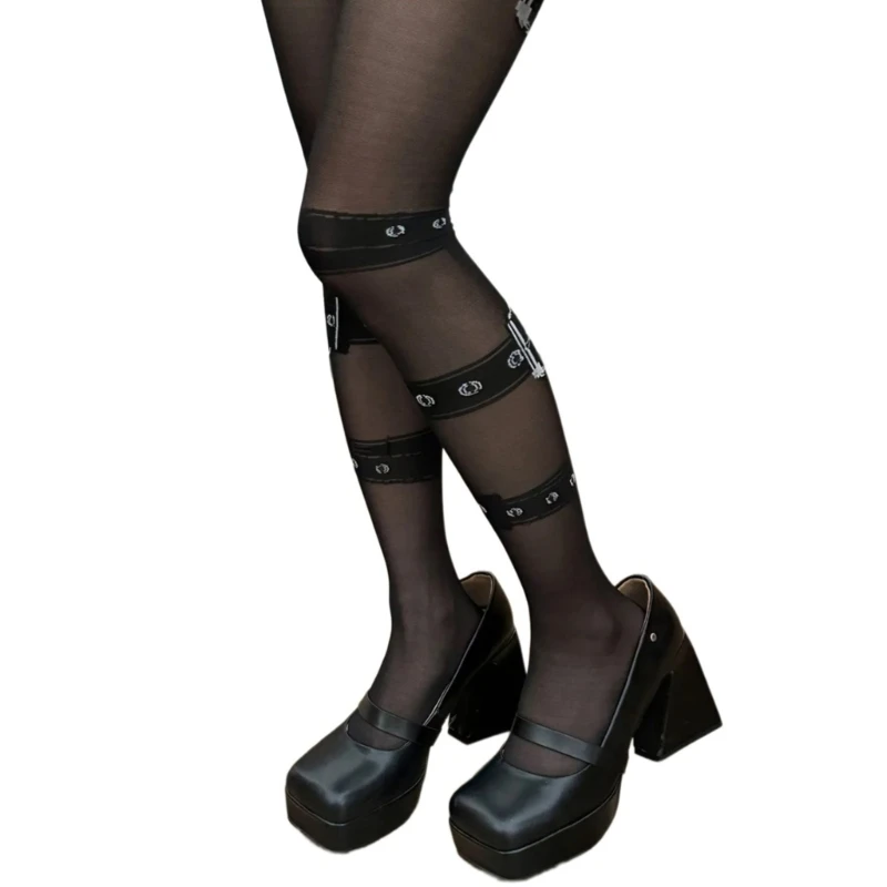

Leggings Tights for Women Pantyhose Faux Thigh Garter Harness Pattern Stockings