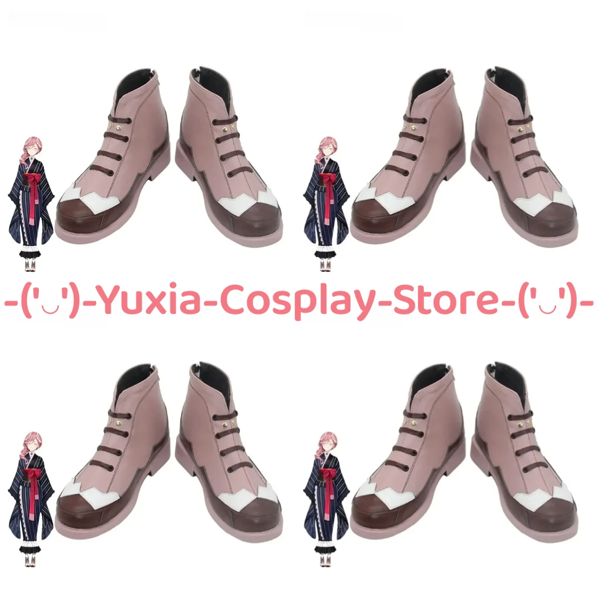 Yuxiacosplay! Hololive Takane Lui Buty do Cosplayu Anime Gra Postać Rekwizyt Skórzane Botki PU Halloween Karnawał Kostium na Imprezę