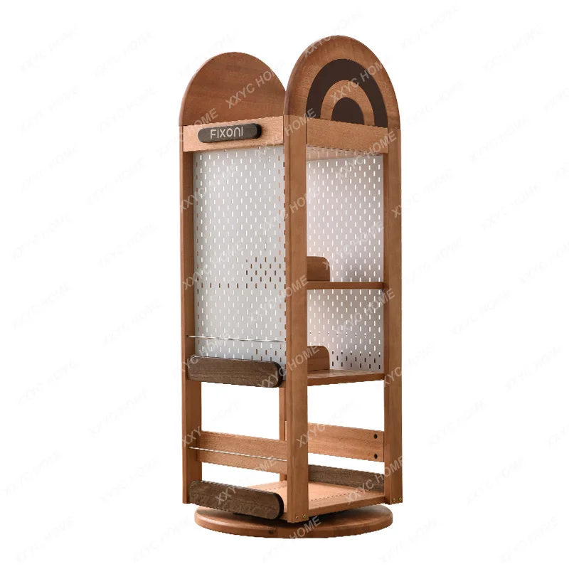 

L*Furniture rotating bookshelf All solid wood rotating 360 degree reading picture book rack storage