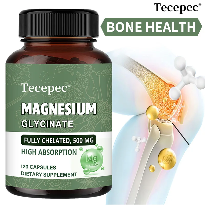 

Chelated Magnesium Glycinate 500mg - Heart, Nerve And Bone Support,Helps Cramp Defense For Leg Cramps, Pure Magnesium For Sleep