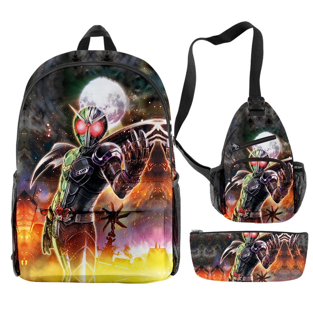 Classic FUUTO PI-Fuuto Tantei Anime 3D Print 3pcs/Set pupil School Bags Trendy Travel Laptop Backpack Chest Bag Pencil Case