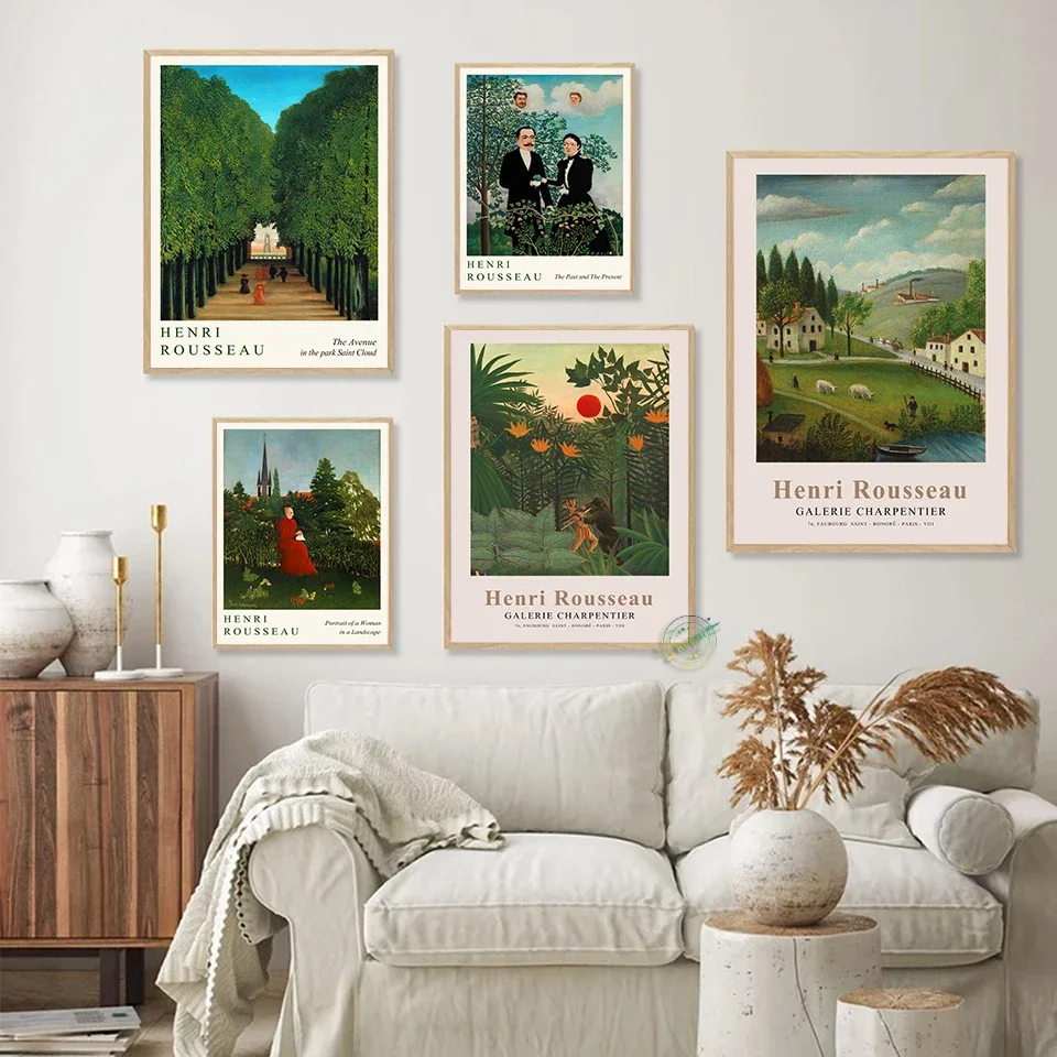 Póster de Henri Rousseau, imágenes impresas abstractas, pintura en lienzo Pop Vintage, decoración artística de pared, Mural, decoración de la habitación del hogar, regalo